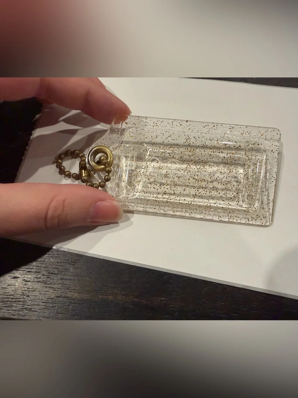 Coach Poppy Gold Glitter Hangtag